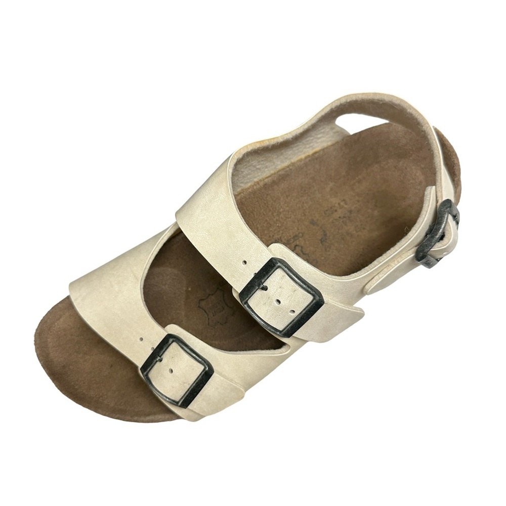 Birkenstock Birki’s 245 3 Strap Cream Leather Sandals Size 38/L/7 M/5